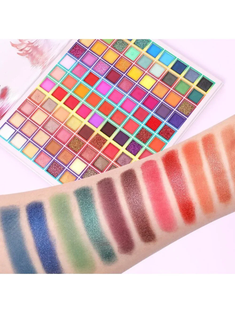 Vibrant 99 Color Eyeshadow Palette - Matte, Shimmer & Glitter Long-Lasting